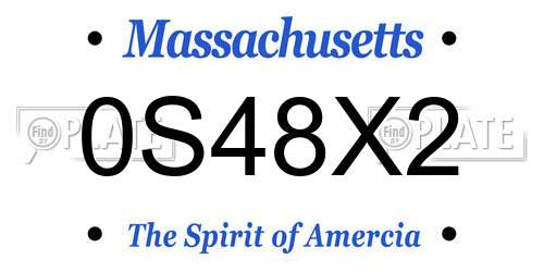 0S48X2 Massachusetts License Plate