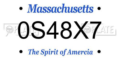 0S48X7 Massachusetts License Plate