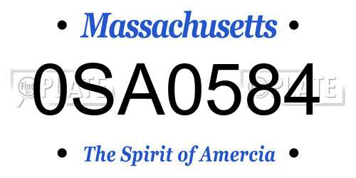 0SA0584 Massachusetts License Plate