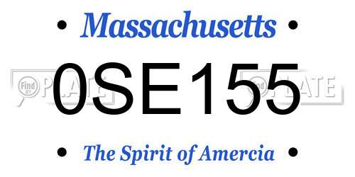 0SE155 Massachusetts License Plate