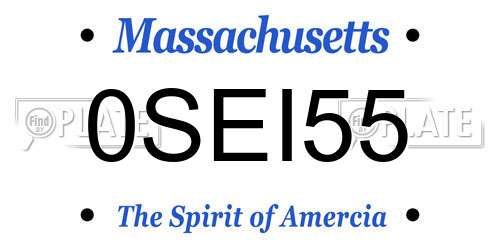 0SEI55 Massachusetts License Plate