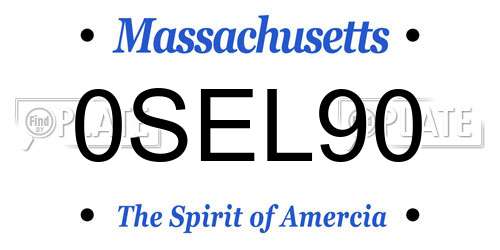0SEL90 Massachusetts License Plate
