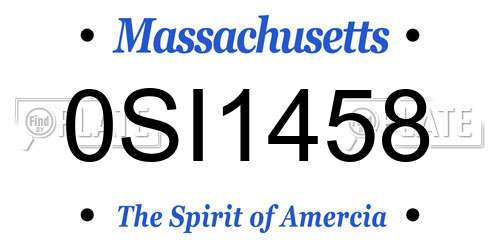 0SI1458 Massachusetts License Plate