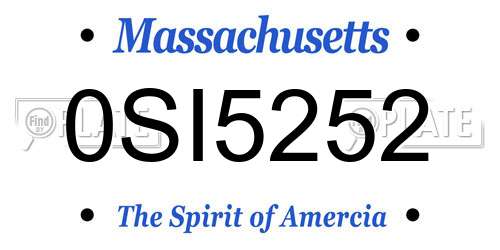 0SI5252 Massachusetts License Plate