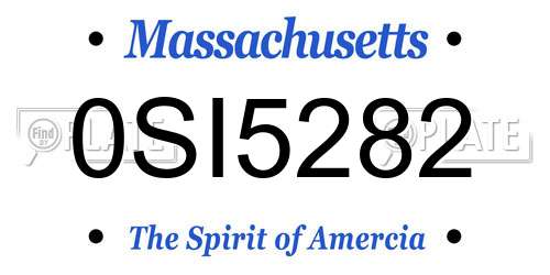0SI5282 Massachusetts License Plate