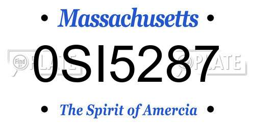 0SI5287 Massachusetts License Plate