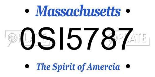 0SI5787 Massachusetts License Plate