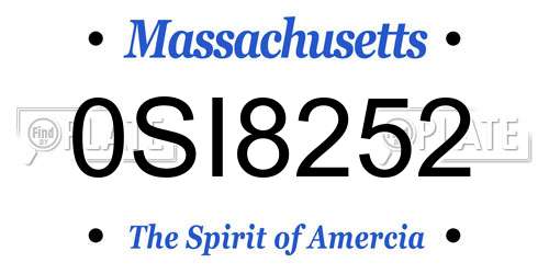 0SI8252 Massachusetts License Plate
