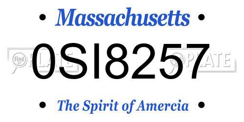 0SI8257 Massachusetts License Plate