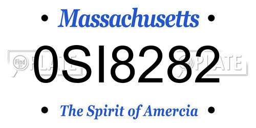 0SI8282 Massachusetts License Plate