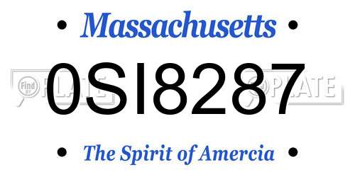 0SI8287 Massachusetts License Plate