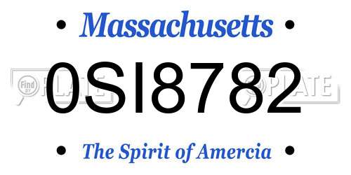 0SI8782 Massachusetts License Plate
