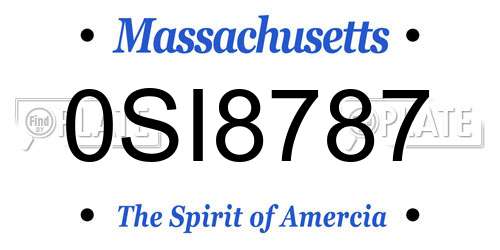 0SI8787 Massachusetts License Plate