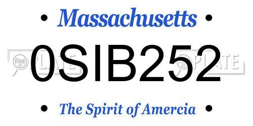 0SIB252 Massachusetts License Plate