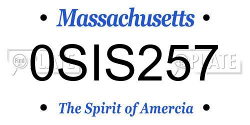 0SIS257 Massachusetts License Plate
