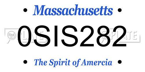 0SIS282 Massachusetts License Plate