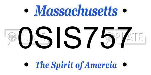 0SIS757 Massachusetts License Plate