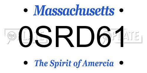 0SRD61 Massachusetts License Plate