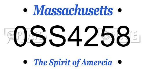 0SS4258 Massachusetts License Plate