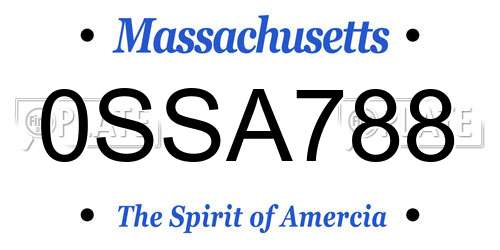 0SSA788 Massachusetts License Plate