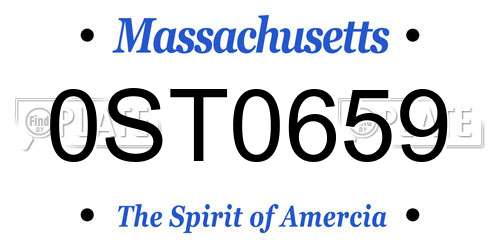 0ST0659 Massachusetts License Plate