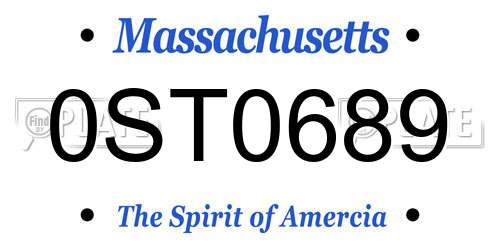 0ST0689 Massachusetts License Plate