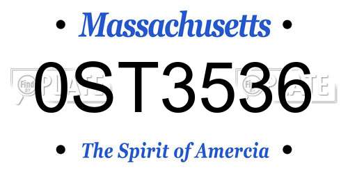 0ST3536 Massachusetts License Plate