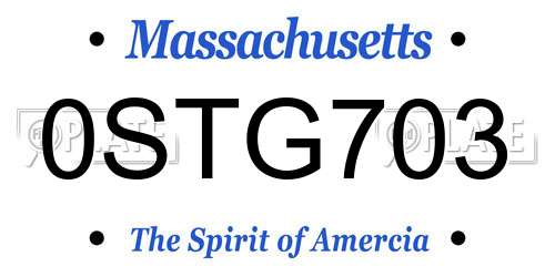 0STG703 Massachusetts License Plate