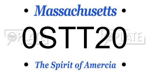 0STT20 Massachusetts License Plate