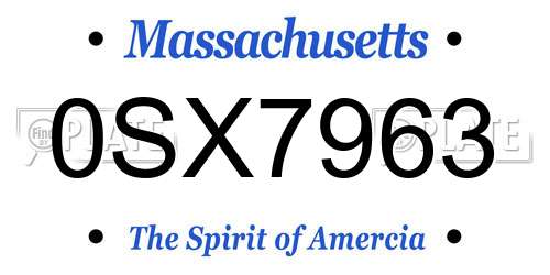0SX7963 Massachusetts License Plate