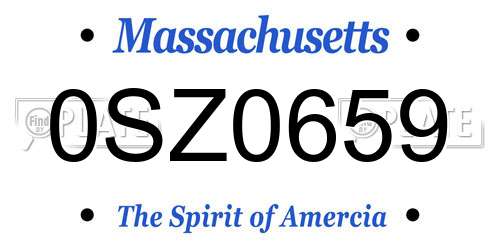 0SZ0659 Massachusetts License Plate