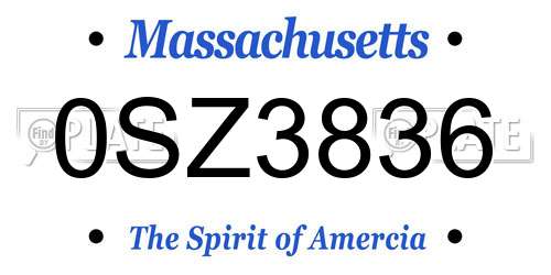 0SZ3836 Massachusetts License Plate