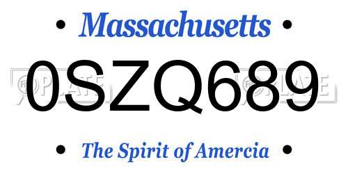 0SZQ689 Massachusetts License Plate