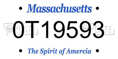 0T19593 Massachusetts License Plate