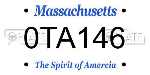 0TA146 Massachusetts License Plate