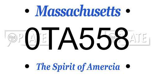 0TA558 Massachusetts License Plate