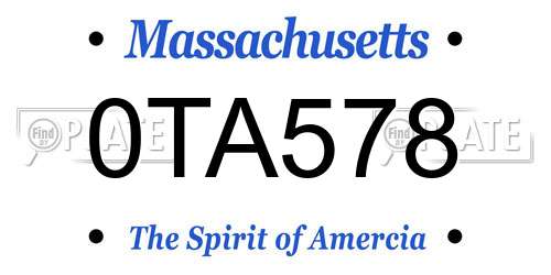 0TA578 Massachusetts License Plate