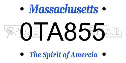 0TA855 Massachusetts License Plate