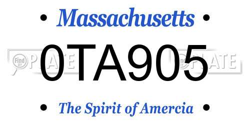 0TA905 Massachusetts License Plate