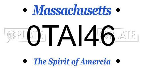 0TAI46 Massachusetts License Plate