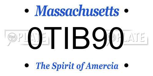 0TIB90 Massachusetts License Plate