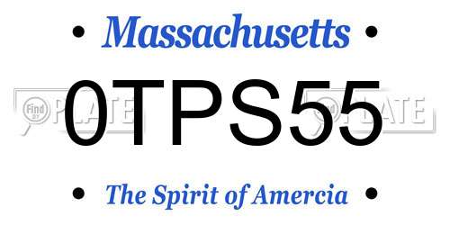 0TPS55 Massachusetts License Plate