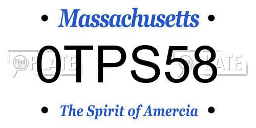 0TPS58 Massachusetts License Plate