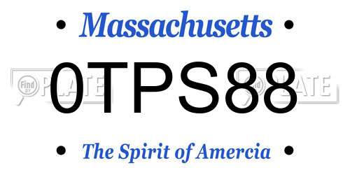 0TPS88 Massachusetts License Plate