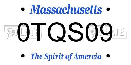 0TQS09 Massachusetts License Plate