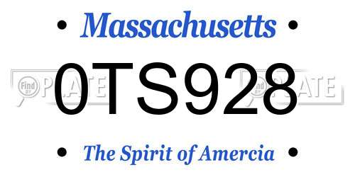 0TS928 Massachusetts License Plate