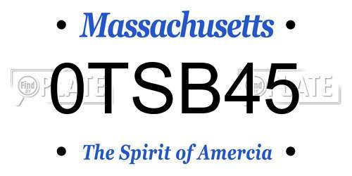 0TSB45 Massachusetts License Plate