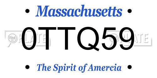 0TTQ59 Massachusetts License Plate