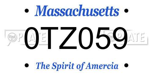 0TZ059 Massachusetts License Plate