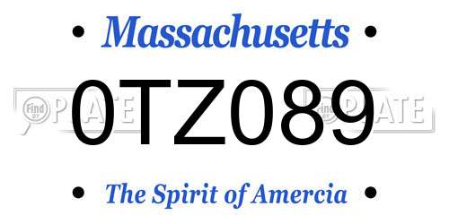 0TZ089 Massachusetts License Plate